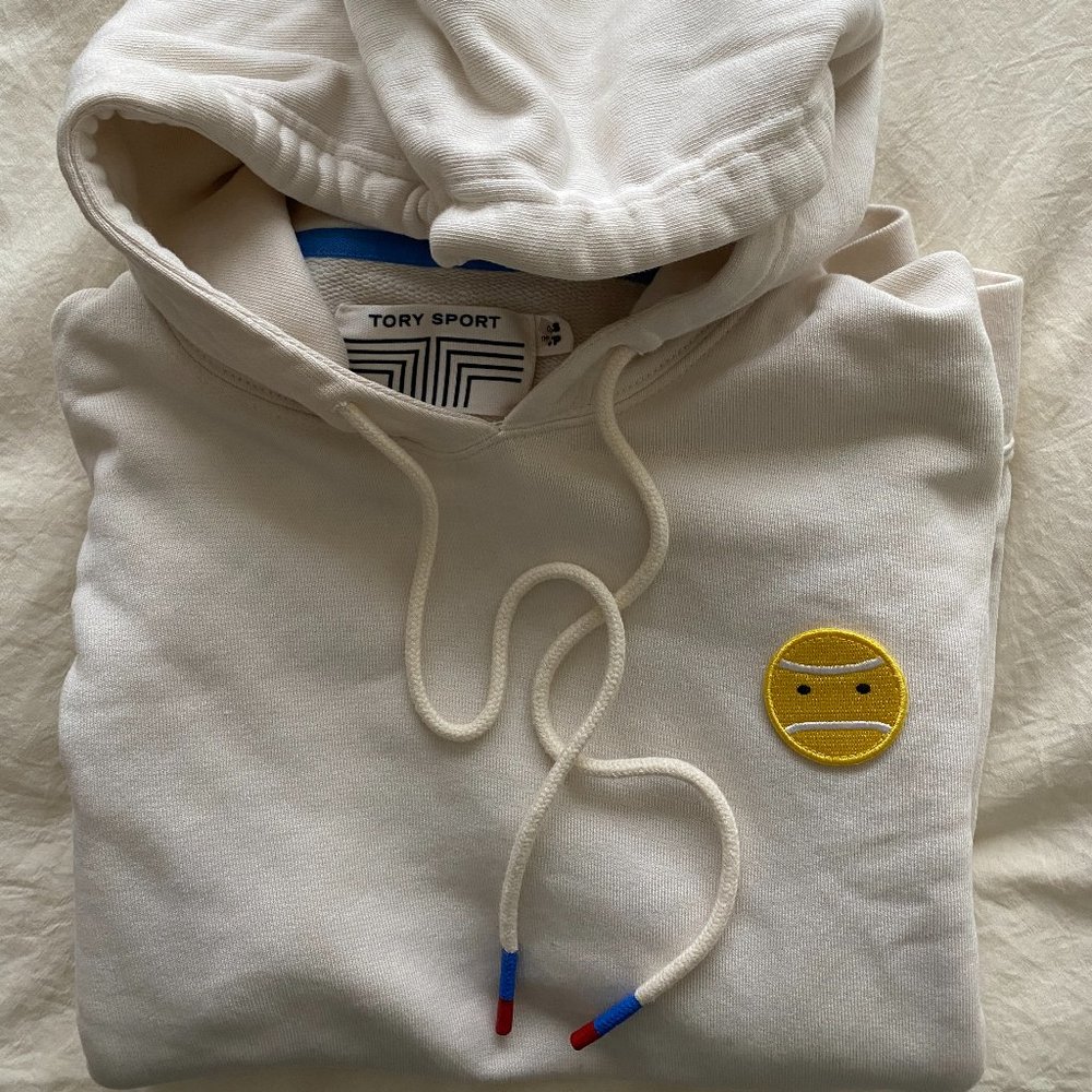Tory Sport French-Terry Cotton Hoodie SZ XS